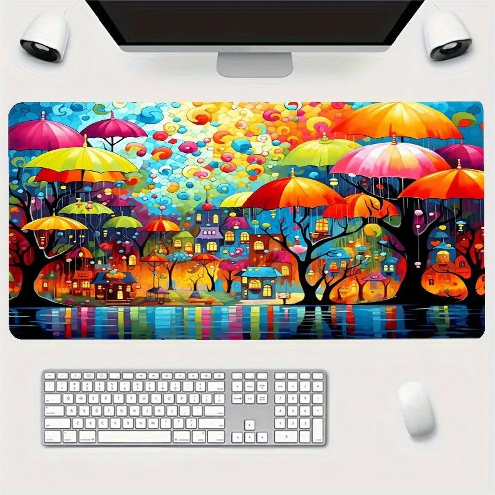 Grand tapis de souris XXL antidérapant en caoutchouc, motif fantaisie, pour setup gamer, décoration, amour et espace profond.