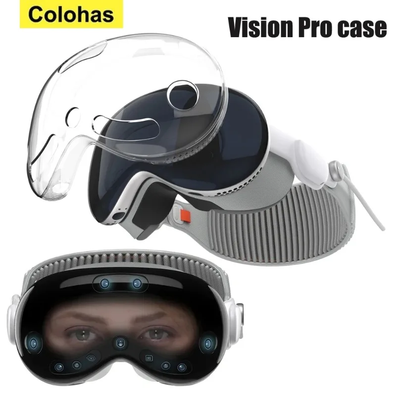 New VR Headset Case Transparent TPU PC Screen Shell Case for Vision Pro Anti-scratch Sturdy VR Headset Lens Protector Film