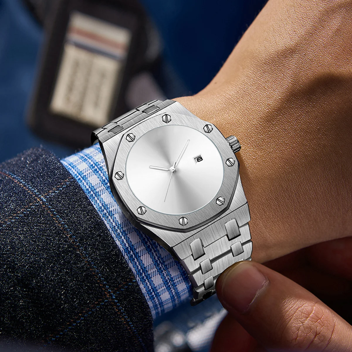 

reloj hombre Luxury Business Men Watchs Stainless Steel Quartz WristWatch Male Calendar watches waterproof relogio masculino