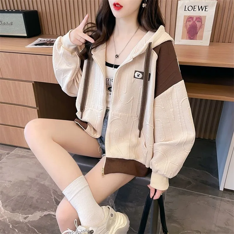 

Новые женские весенне-осенние свободные универсальные модные топы в корейском стиле для похудения