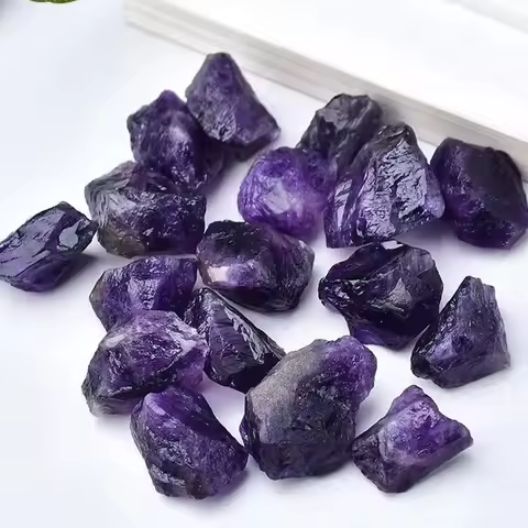 Natural Amethyst Reiki Healing Energy Gemstone Mineral Raw Stones Purple Rough Quartz Crystals Specimen Room Decor
