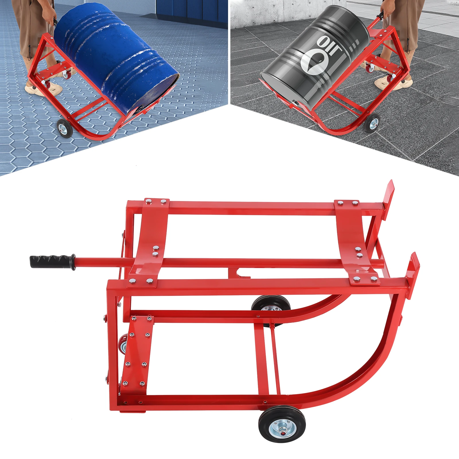208.2L/55Gal Steel Drum Cradle Transportation Drum Cradle With 4 Wheels For Workshop & Factory
