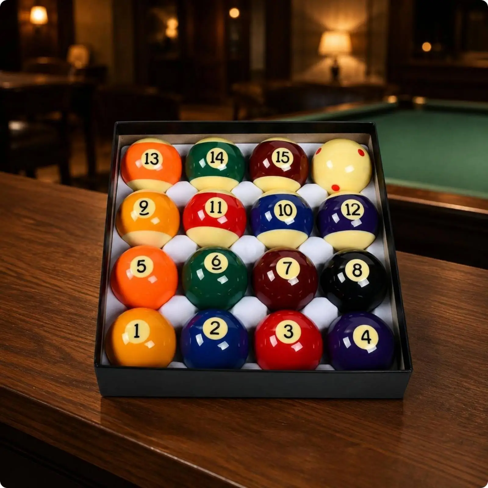 Full 16 Ball Resin Billiard Set for American Pool Game with Numbered Balls for Home Table Replacement Parts