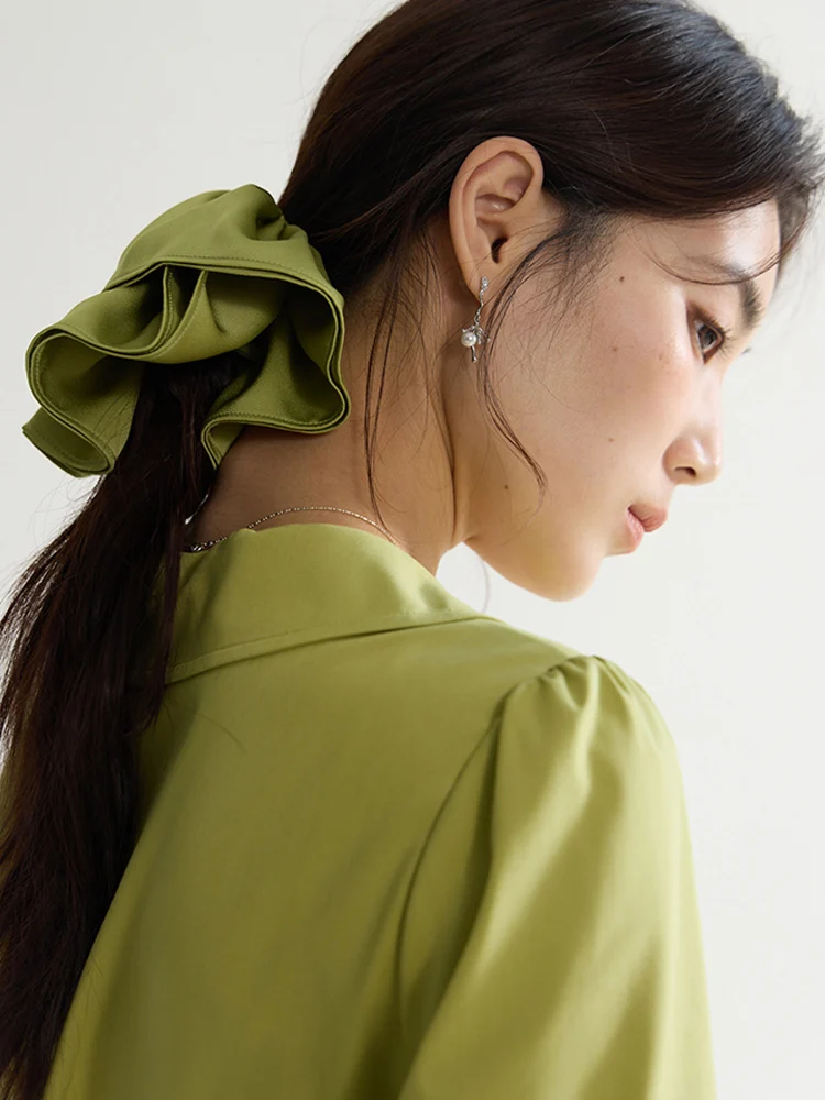 DUSHU 【3 Colors】Hair Ring French Style Satin Silky Hair Tie