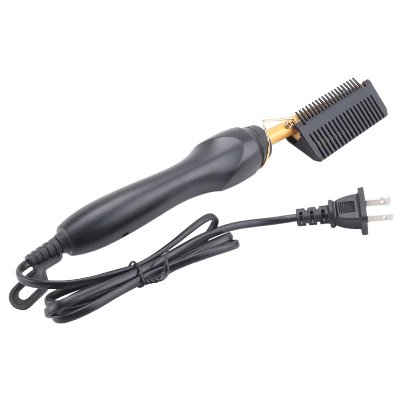 

N02R-Hair Straightener Comb Wet&Dry Hair Straightener Curling Iron Household Electric Comb 3In1 Straight Curling Comb