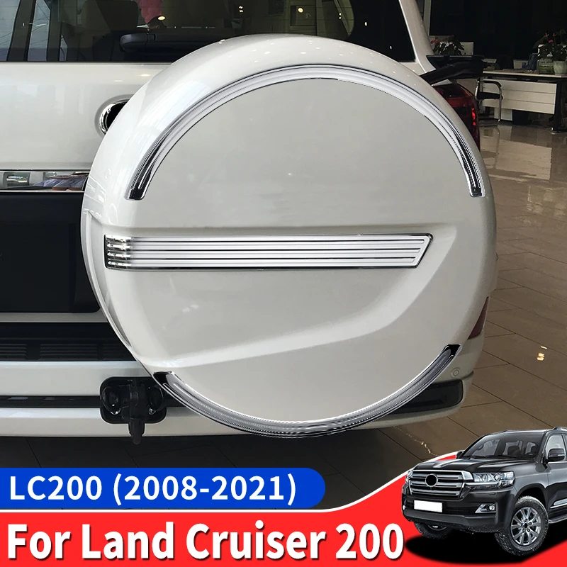 For Toyota Land Cruiser 200 2008-2021 2020 2019 Spare tire Chrome Decorative strip LC200 FJ200 Exterior upgraded Accessories