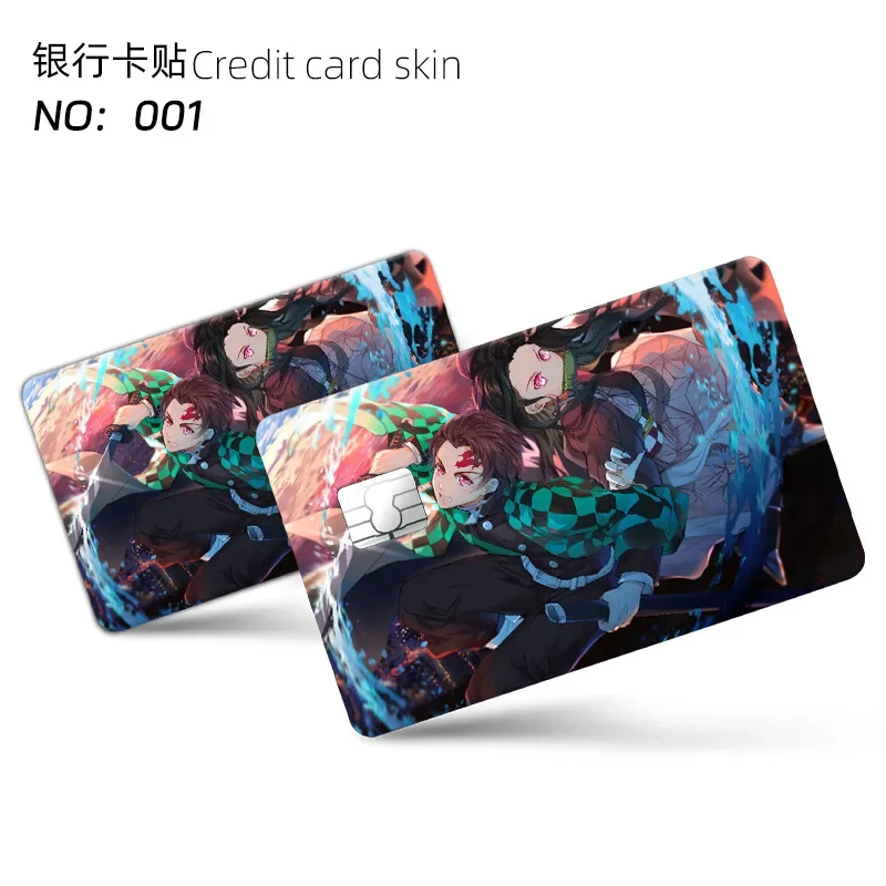 Dragon Ball Demon Slayer Anime PVC Sticker Film Credit Card Skin Cover Front Bank Debit Card Sticker Wholesale