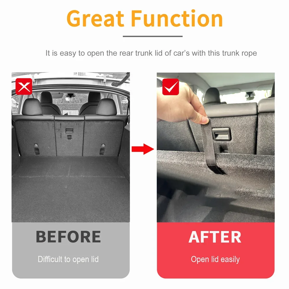 2pcs Car Door Emergency Cord Trunk Pull Strap for Tesla Model Y Juniper YL 2025 2026 Safety Accessory Cars and Auto Parts