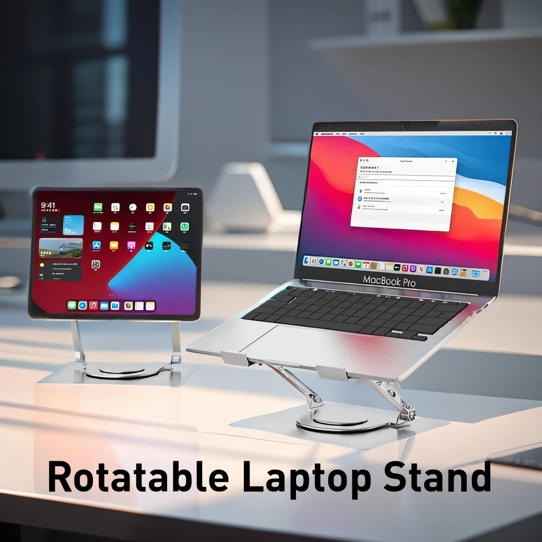 Aluminum Alloy Laptop Stand Notebook Tablet Holder Rotatable Foldable Support for Macbook Ipad Pad