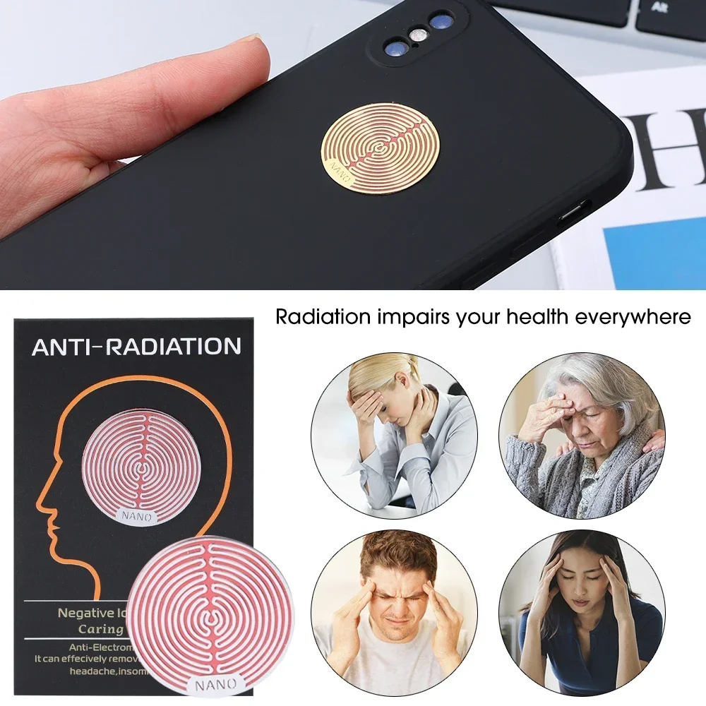 1-5pcs Anti-Radiation Metal Sticker for Mobile Phone PC Laptop IPad Refrigerator Radiation Resistance EMF Protector Stickers