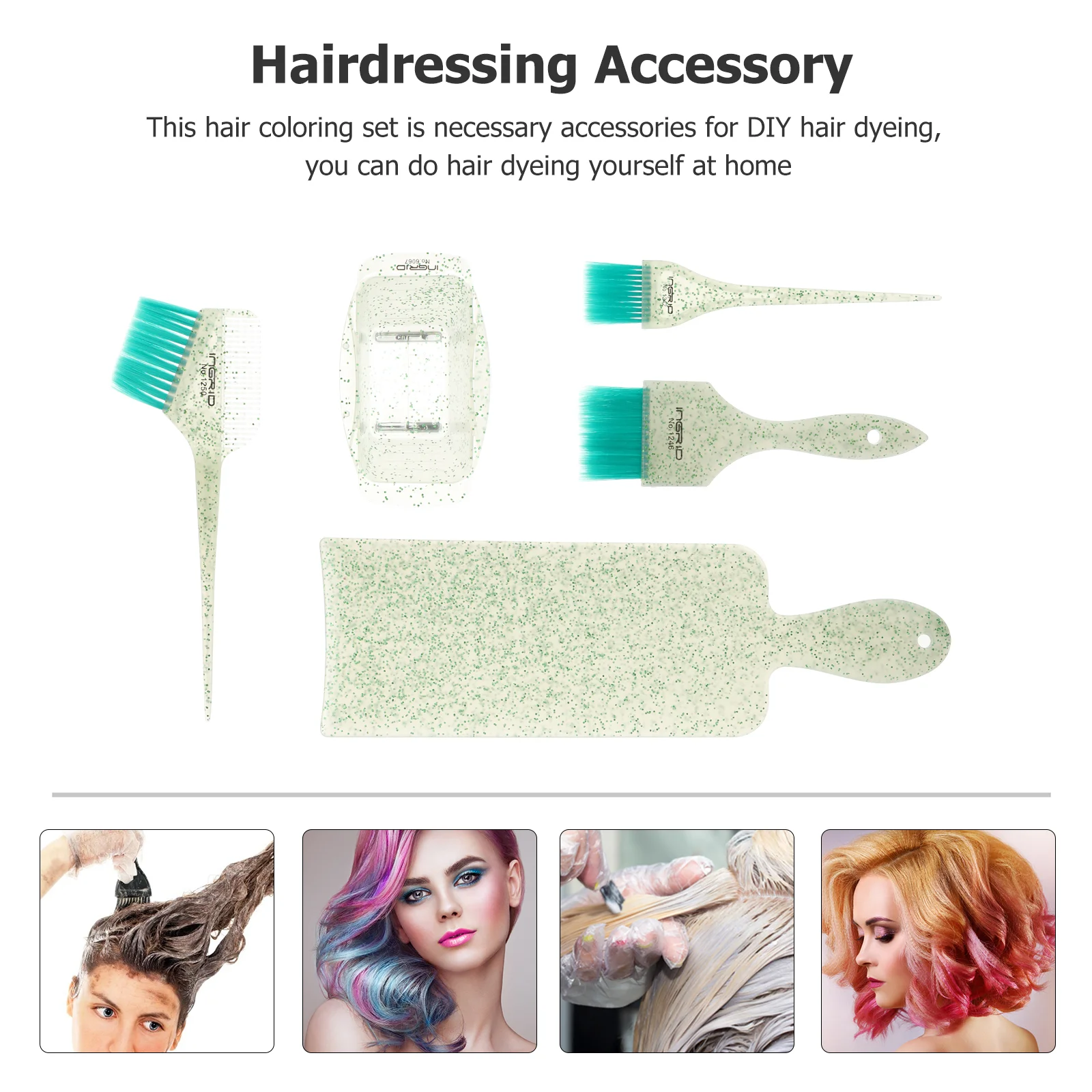 5 Pcs Hair Coloring Tools for Highlighting Dyeing Toner Gloss Mixing Bowl Suite - Image 4