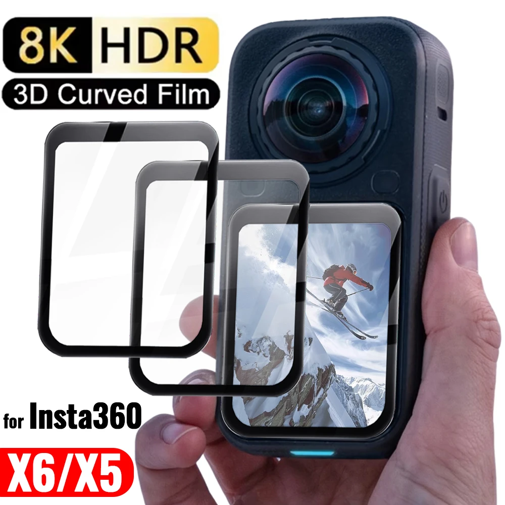 1-4Pcs For Insta360 X6 X5 X4 X3 Screen Protectors HD Clear Flexible 3D Curved Anti-scratch Films for Insta360 X6 Action Cameras
