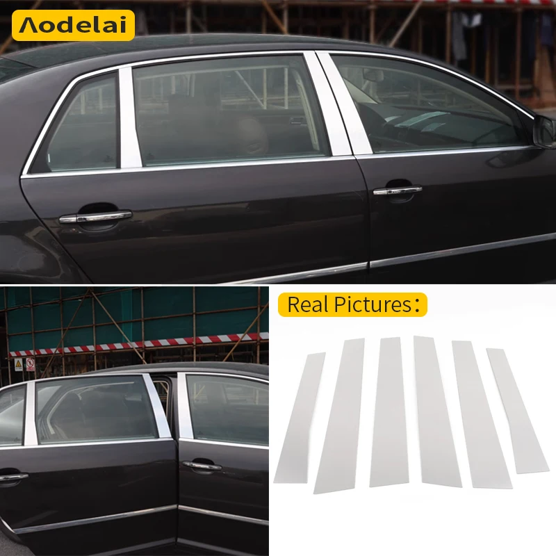 

6 pieces For Volkswagen Phaeton 2012-2015 model window center pillar trim stainless steel decorative strip auto parts