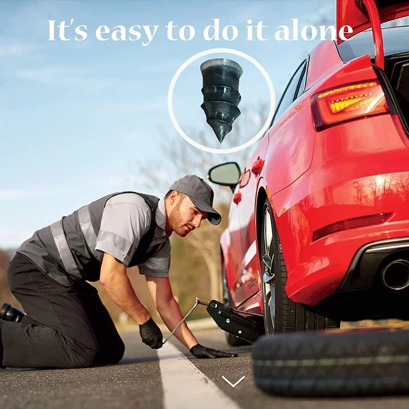 Car Rubber Vacuum Tyre Repair Nail Kit with Screwdriver Tire Puncture Repair Wheel Tubeless for Car Tire Accessorie