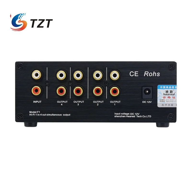 TZT Heareal-F1 Hifi Lossless Audio Signal Distributor 1 Input 4 Outputs at the Same Time Low Distortion