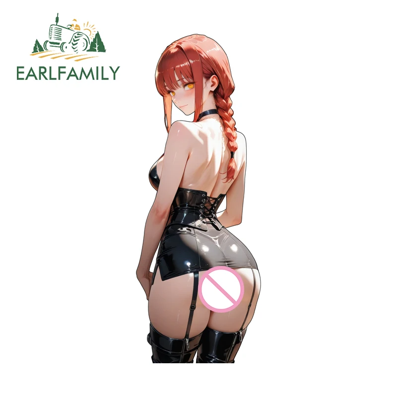 EARLFAMILY Makima Huge Ass Car Window Stickers Hot Anime Item Nsfw Decals Occlusion Scratch 3D Suitable for Car Door Protector
