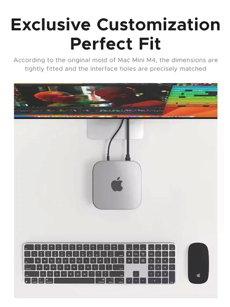 PHIXERO Protective Case for MAC Mini M4 Protectivel Anti Scratch for Apple Mac Mini M4 with Black and White Color