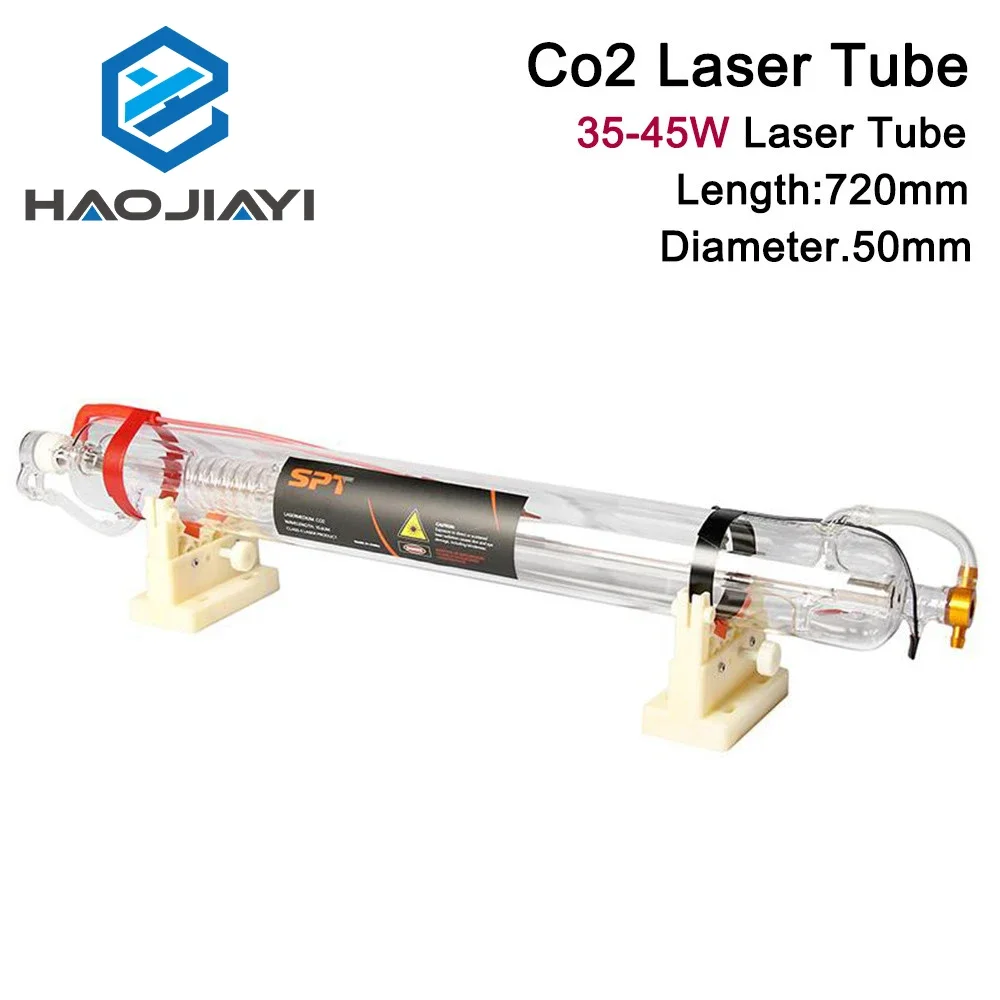 HAOJIAYI 40W Co2 Laser Upgraded Metal Head Tube 720MM Glass Pipe Lamp for CO2 Laser Engraving And Cutting Machine