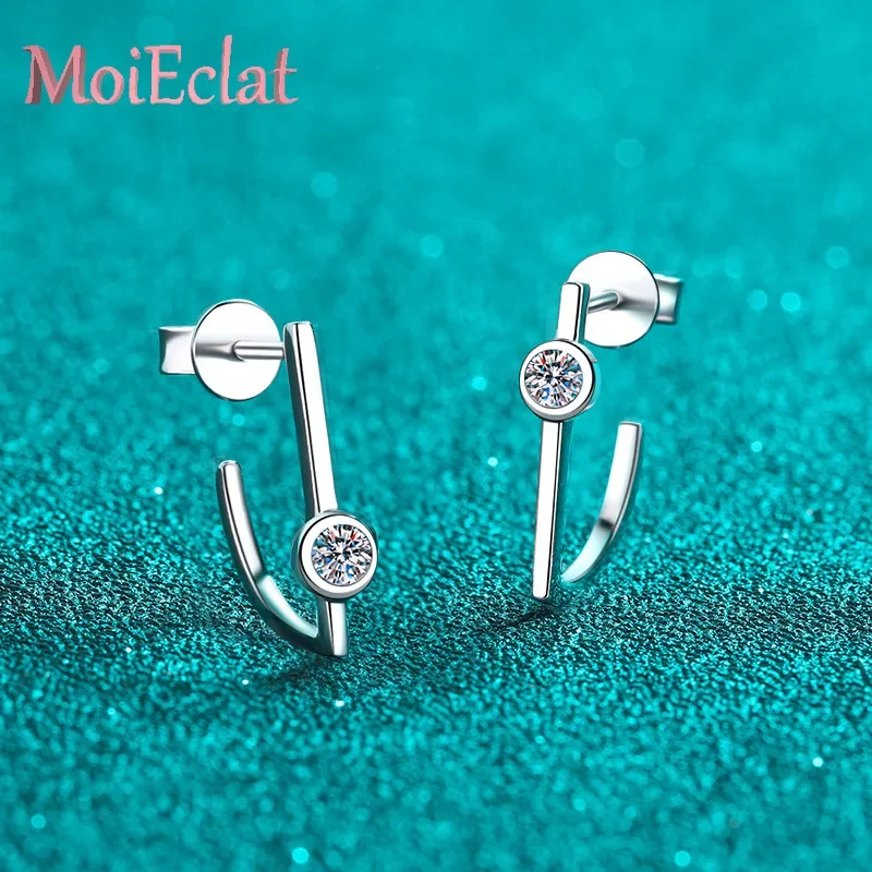 

Стильные платиновые серьги-гвоздики PT950 неправильной формы, современные геометрические 0,2 карата с муассанитом, роскошные ювелирные украшения для женщин на день рождения