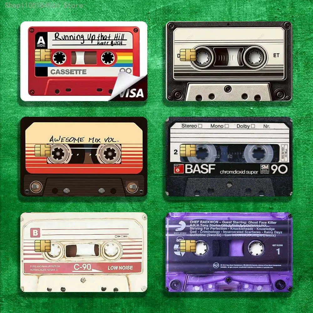 

Cassette Tape Vintage Stickers Credit Visa Debit Bank Charge Card Bus Metro Waterproof Sticker Decal Decoration
