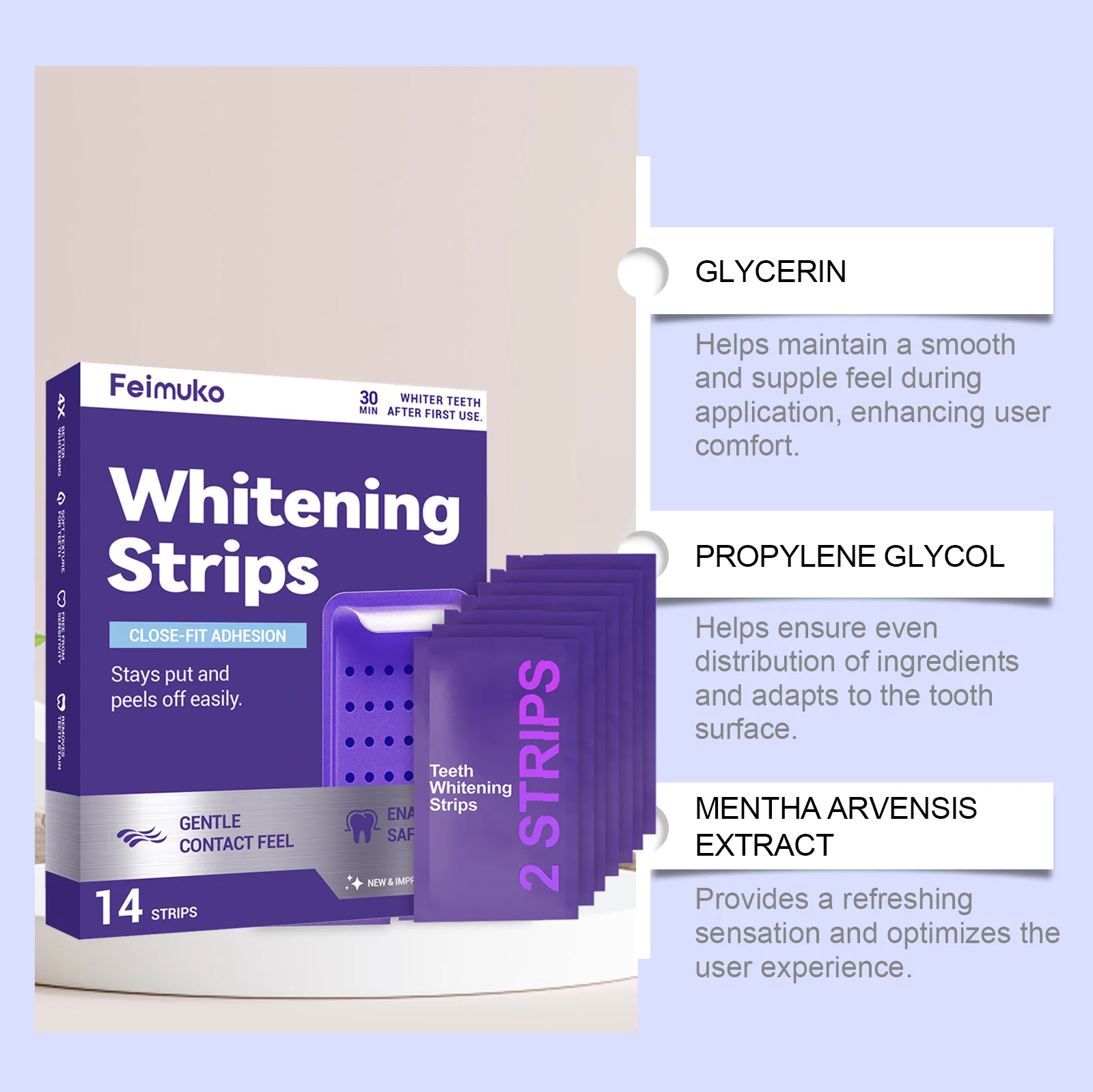 Purple Teeth Whitening Strips Oral Cleaning Removal Gel Improve Dental Yellowing Oral Care Brightening Patch Oral Care Daily Use image 5