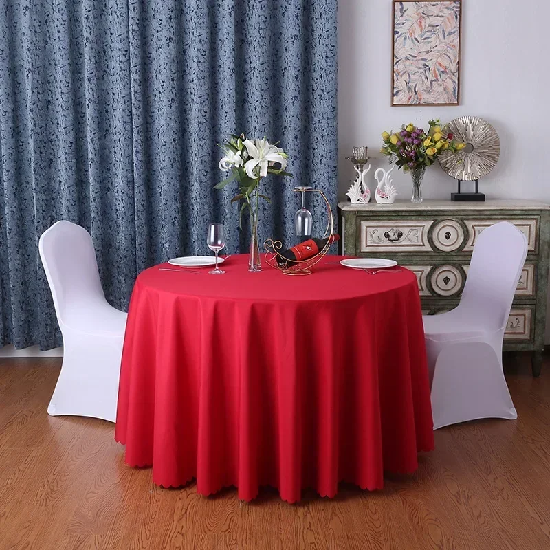 Wedding Table Cover Cloth Round Decoration Banquet Hotel Show Birthday Party Plain Polyester Colour Durable For Use