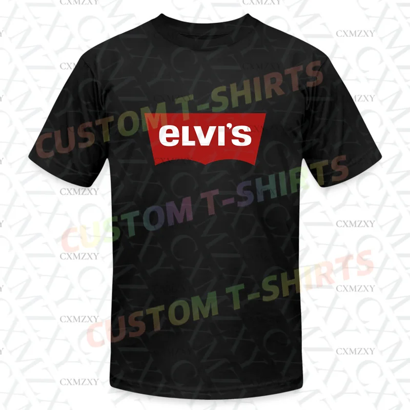

Men T Shirt Casual Elvi Presley Logo T-shirt Graphic Summer Short Sleeves 100% Cotton S-3XL