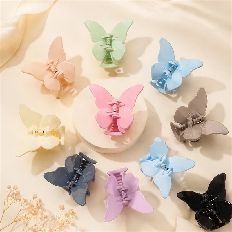 

2pcs/lot Morandi Colors Claw Clip 6.7CM Hair Clips Pastel Butterfly Clips Strong Hold Hairpins Hair Accessories For Women Girls