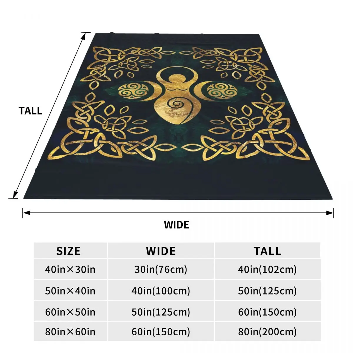 Triple Moon With Triskelion Pentagram Pagan Wiccan Blanket Soft Warm Flannel Throw Blanket Cover for Bed Travel Home Sofa