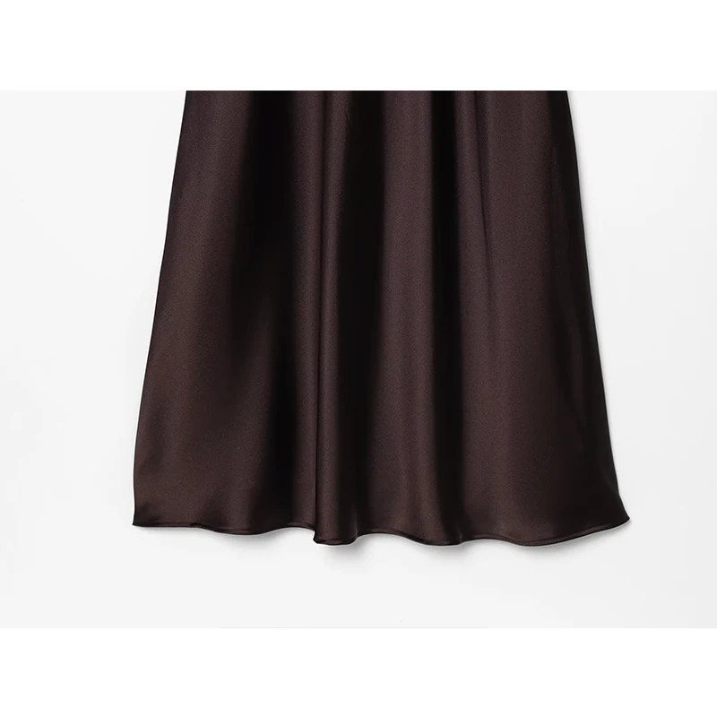 المرأة مثير الساتان الدانتيل لصق الرسن فستان طويل 2025 صيف جديد بلا أكمام عارية الذراعين التجاعيد فساتين النساء فساتين الحفلات المسائية #6