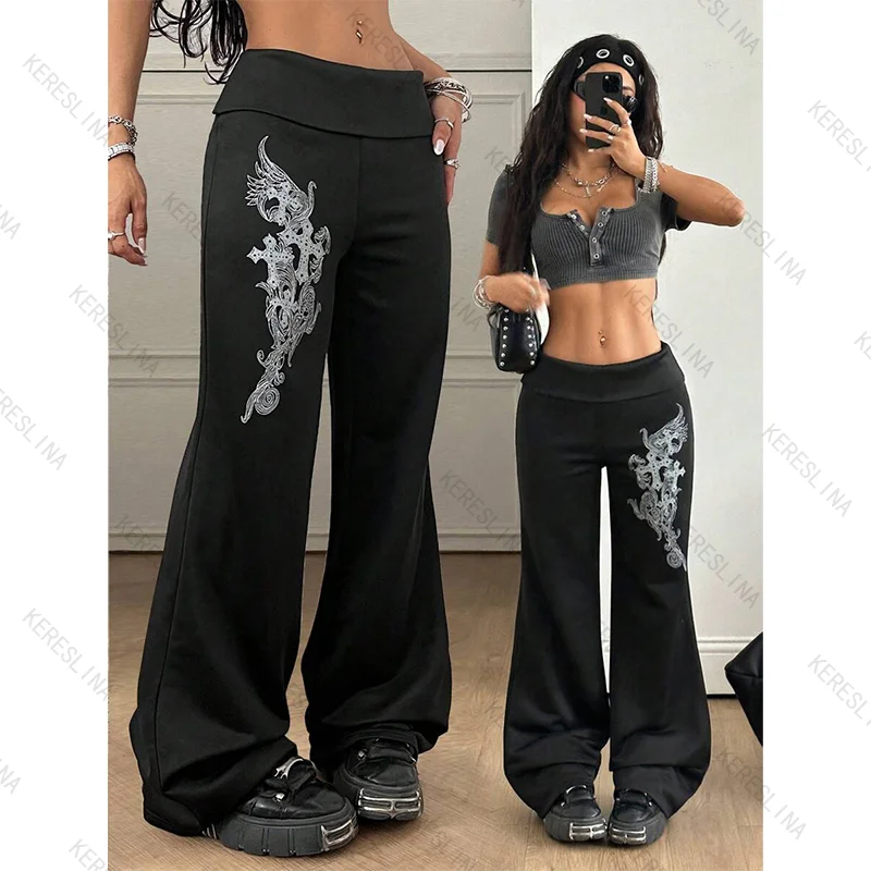 2000年代 ゴシックガール 原宿系 ハイストリート レトロ 快適 多用途 欧米風 エレガント セクシー ホットガールスタイル スリムフィットパンツ