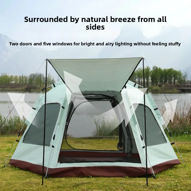 Outdoor camping tent multi-person large space rainproof outdoor equipment