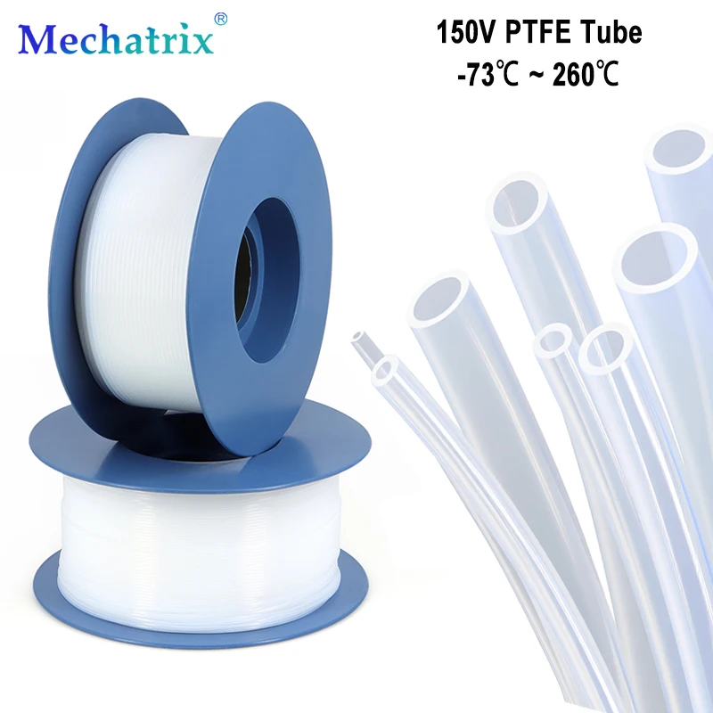 1-100m Translucent PTFE Tube ID 0.3~8.4mm OD 0.6~9mm Heat Corrosion Resistant F46 Capillary Insulated Hose Rigid Pipe