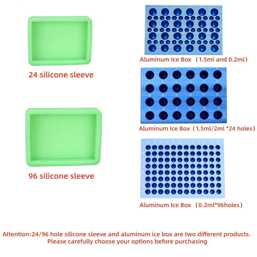 IKEME Aluminum Ice Box 0.2/2ML Centrifuge Tube Ice Block Low-temperature Thermostat Pre-cooled Multipurpose PCR Freezing Module