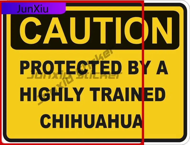 

Caution Protected by a Chihuahua Creative Helmet Window Waterproof Car Modification Vinyl Decal For Car Truck SUV Window Bumper