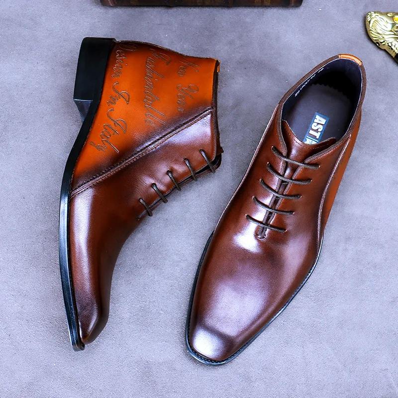 

Низкие короткие ботинки в британском стиле, мужские кожаные ботинки из воловьей кожи, молодежные деловые мужские ботинки большого размера с острым носком