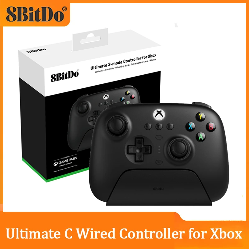 

8BitDo Ultimate 3-mode Gaming Controller Gamepad for Xbox with Hall Effect Joystick Charging Dock Compatible Windows and Android