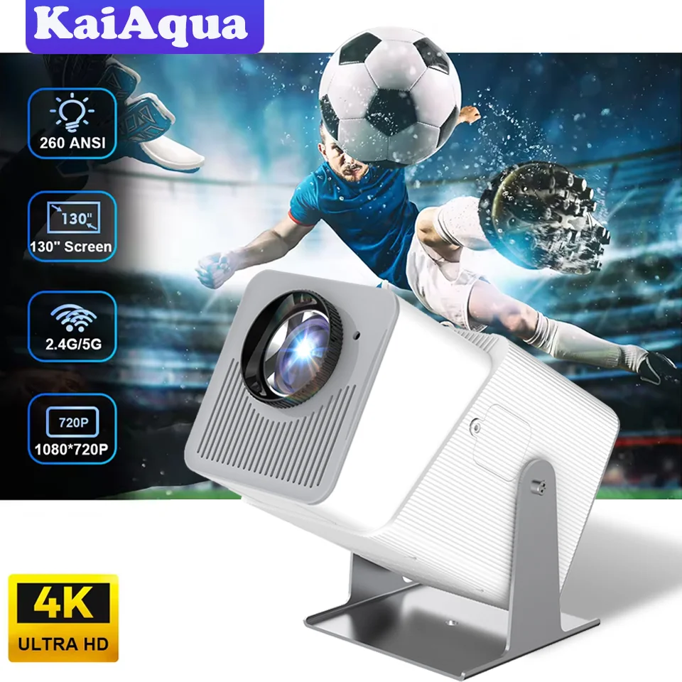 

НОВЫЙ Проектор с поддержкой 1080P/4K, Wi-Fi 6 и Bluetooth 5.4, Android TV, портативный проектор с короткофокусным объективом для домашнего кинотеатра и просмотра фильмов на открытом воздухе