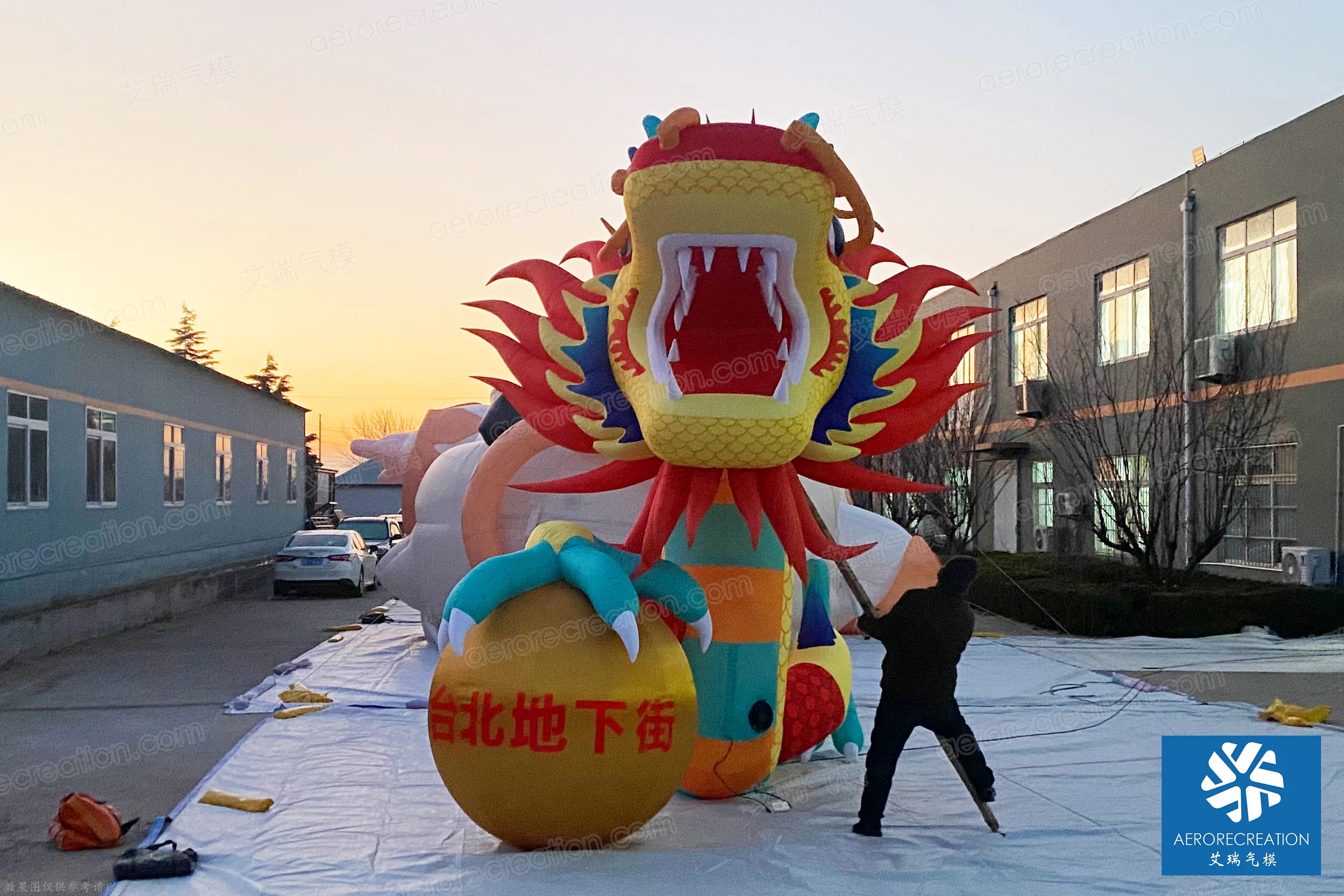10m Length Advertising Custom Inflatable Dragon Durable Oxford Cloth Giant Inflatable Cartoon Mascot