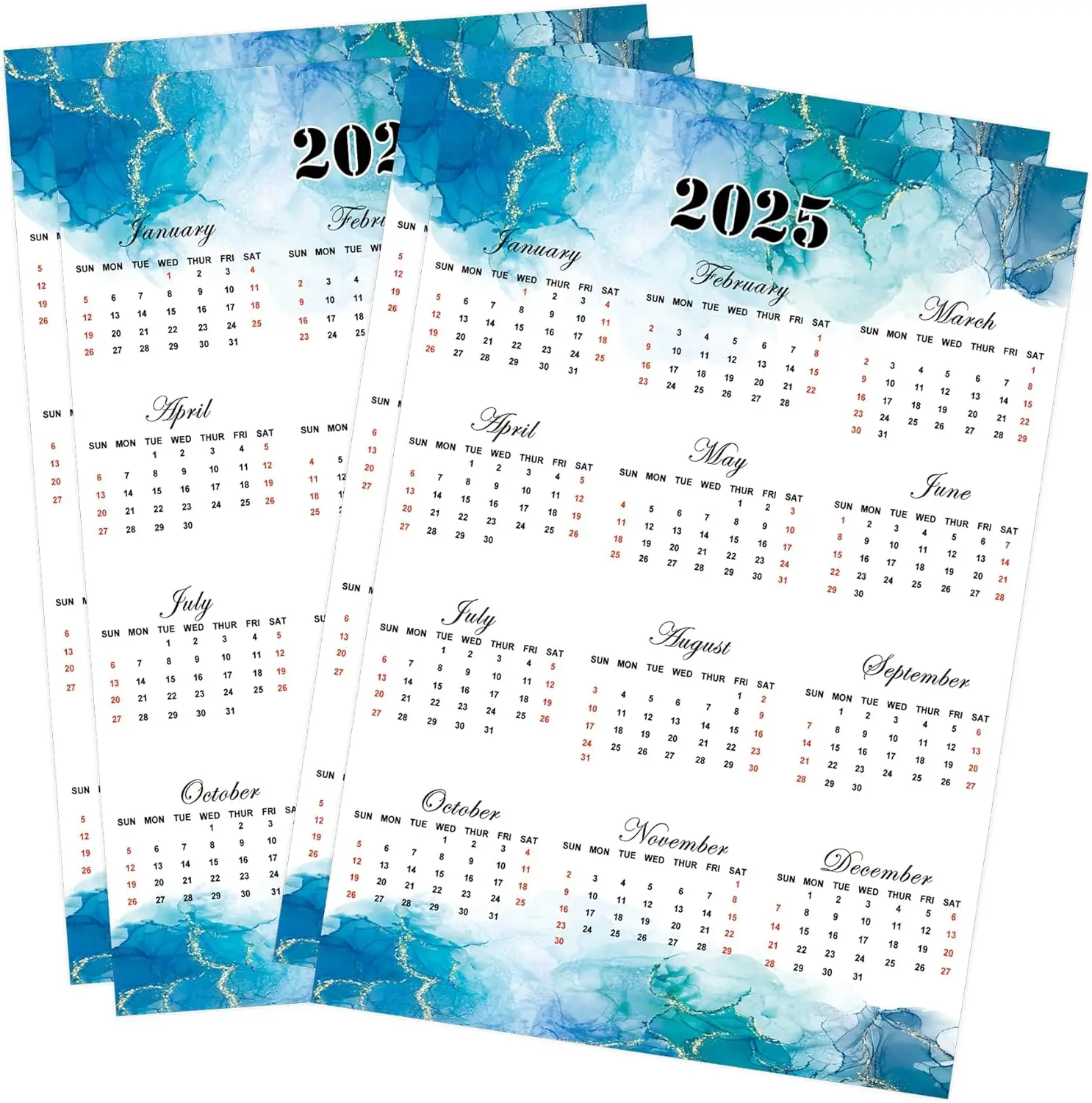 Mini 2025 Schedule Calendar Stickers 12 Monthly Planner Date Page Sticker Open-Dated Monthly Planning Labels for Planners 4Pcs