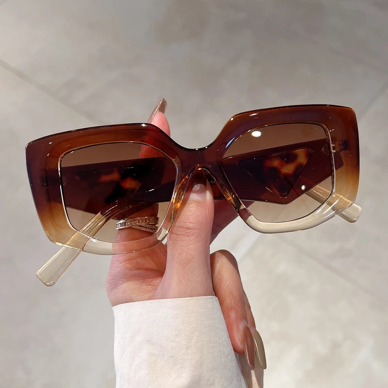 Gm lumias óculos de sol vintage de grandes dimensões, moda feminina, aro irregular, gradiente, tendência, design de marca de luxo, decoração, óculos de sol