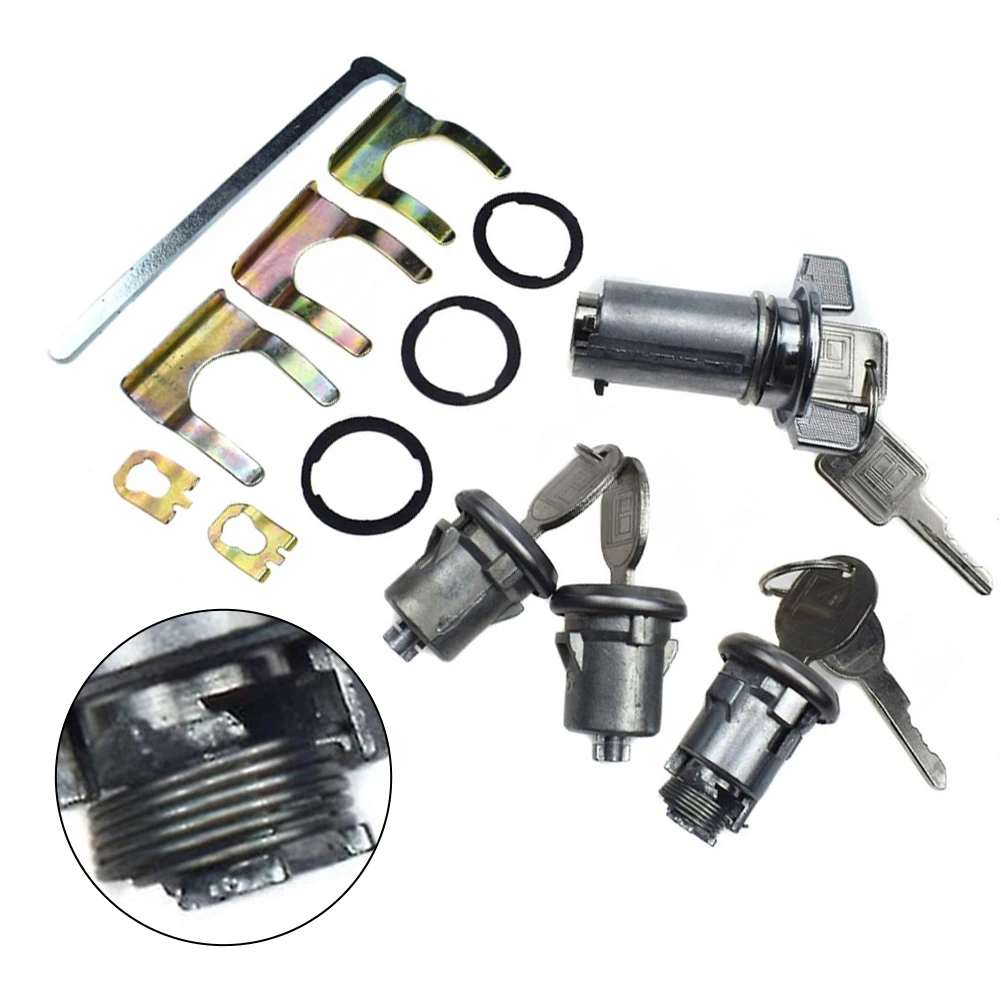 Ignition Door Trunk Lock Cylinder Keys Full Set For Chevrolet Buick GMC Cadillac 1961-1999 OE 607893 608307 605533 High-Strength