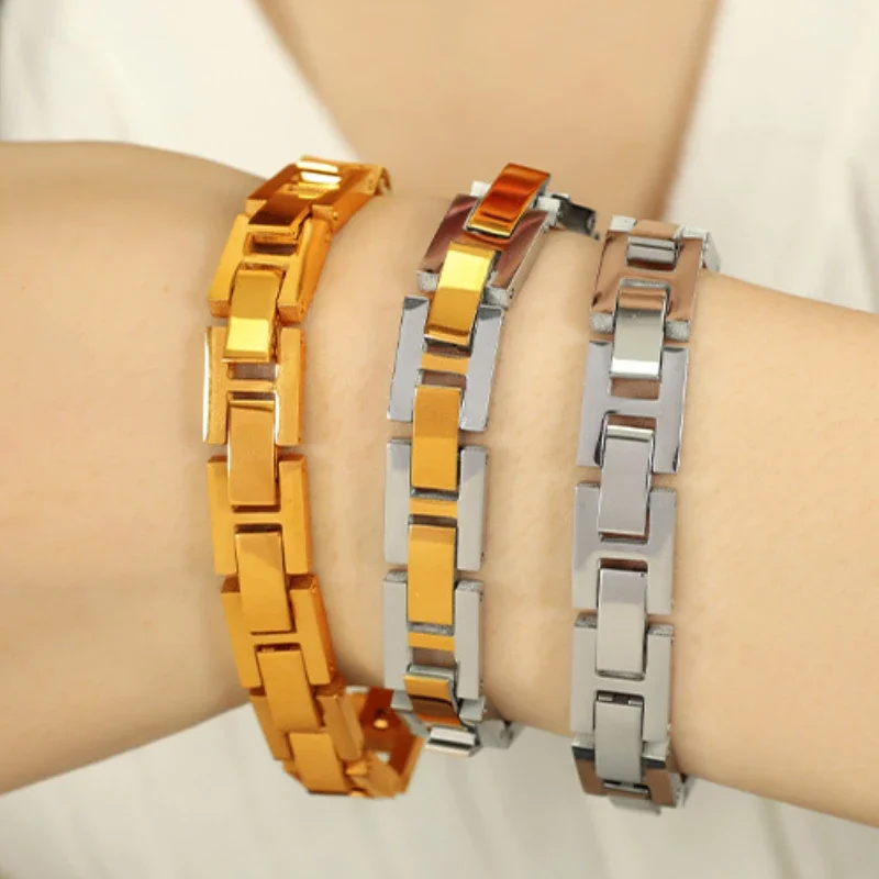 

Stainless Steel Magnetic Bracelets for Woman Men Gold Silver Color Watch Elastic Bangle Bracelet Fashion Simple Jewelry Gift INS