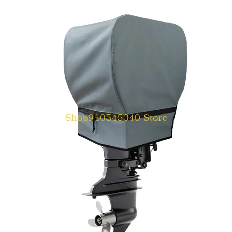 U2JA Outboard Motor Cover for Boat Storage, Fabric Marine Engine Hood with Elastic Lower Edge and Stable Storage Fit