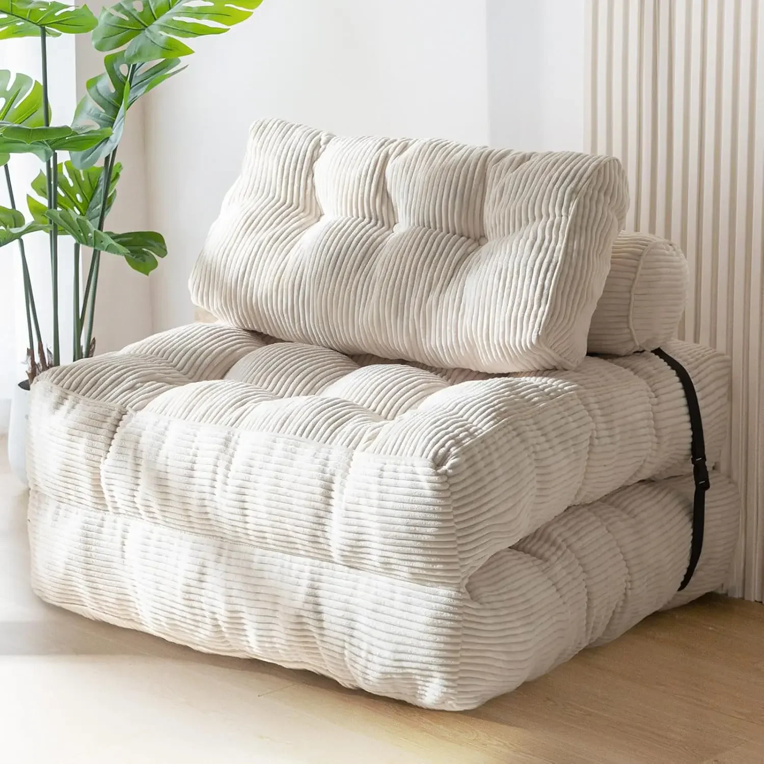 folding sofa bed, convertible sleeper chair, fold out mattress, floor lounge sofa, portable chair bed, sofa bed with pillow