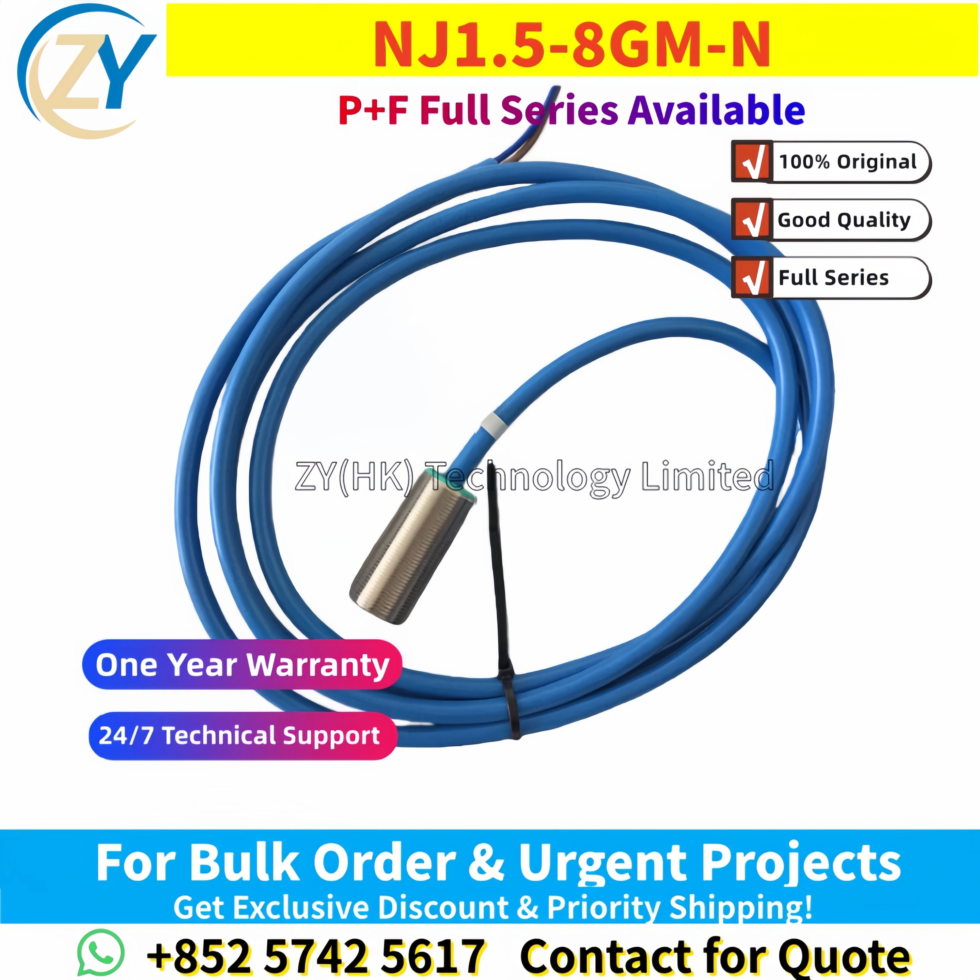 100% Original NJ1.5-8GM-N NJ1,5-8GM 106361 Inductive sensor 70133080 1.5mm Flush Stainless Steel Housing NAMUR Output In Stock