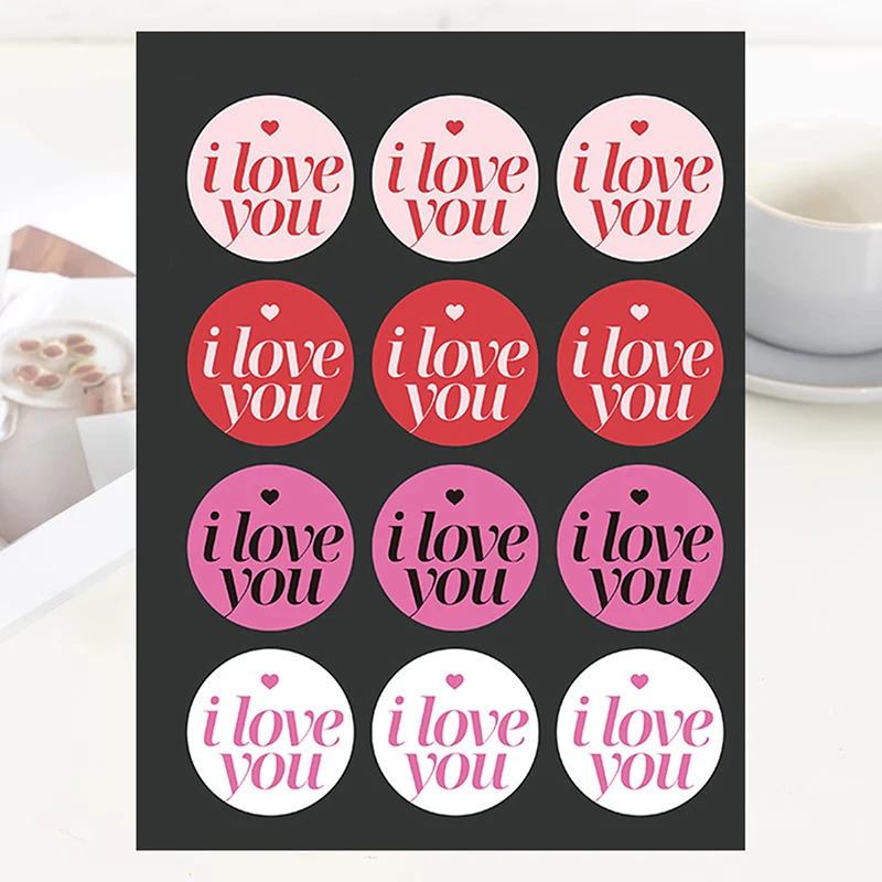 5Sheets Round I Love You Sticker Florist Sticker Florist DIY Material Sticker