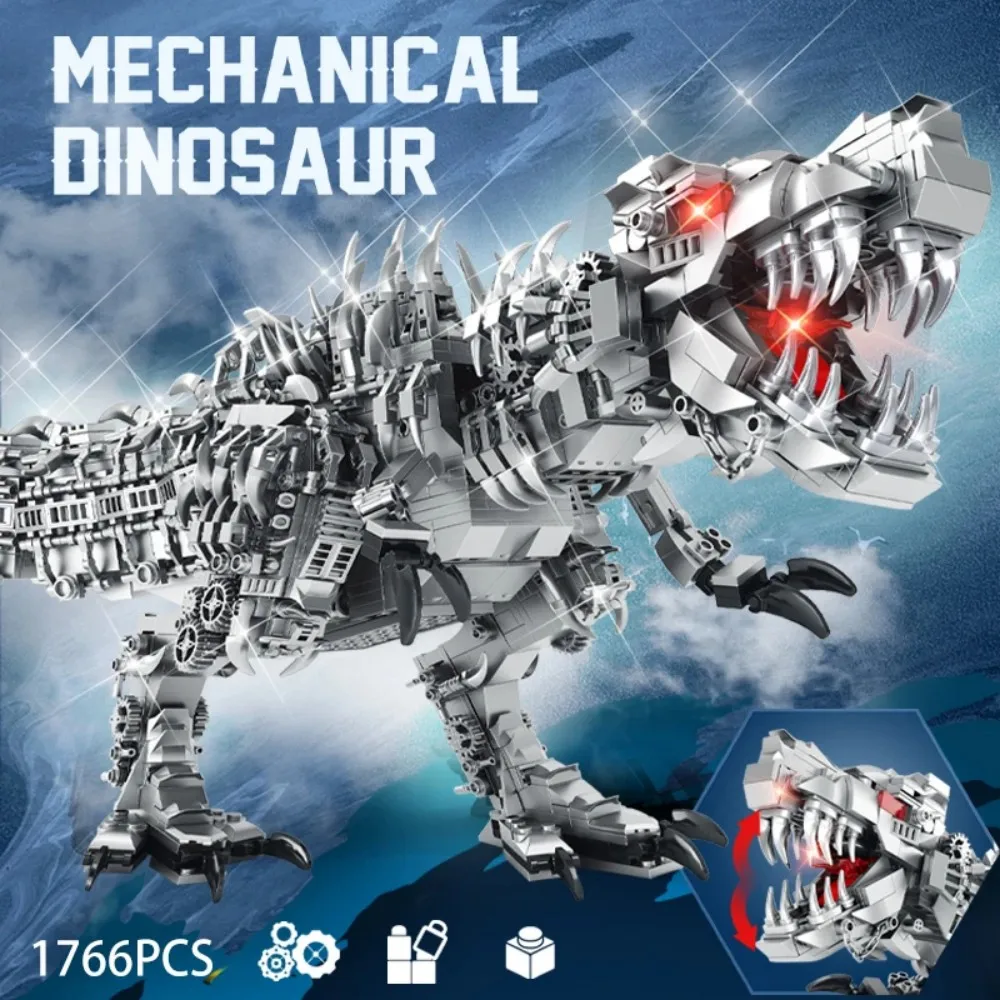 1766-teilige Battle Mech T-Rex-Bausteine, beweglicher Roboter-Dinosaurier-Modellbausatz, beweglich für Ausstellung und Kampfspiele