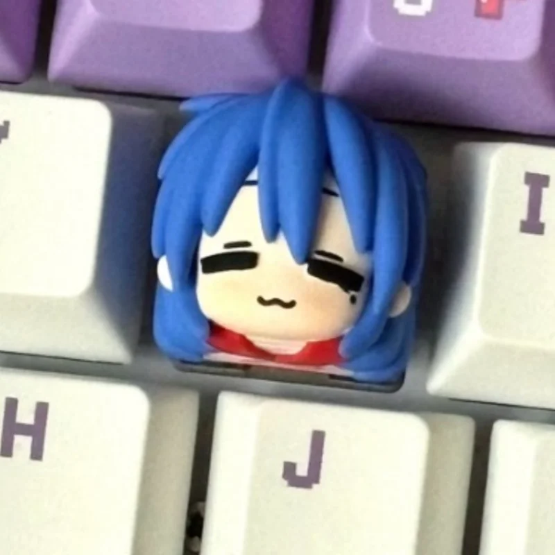 Original Lucky Star Konata Cute Personalized Keycap Single Cross Axis Mechanical Gaming Keyboard Collection Gift Customization