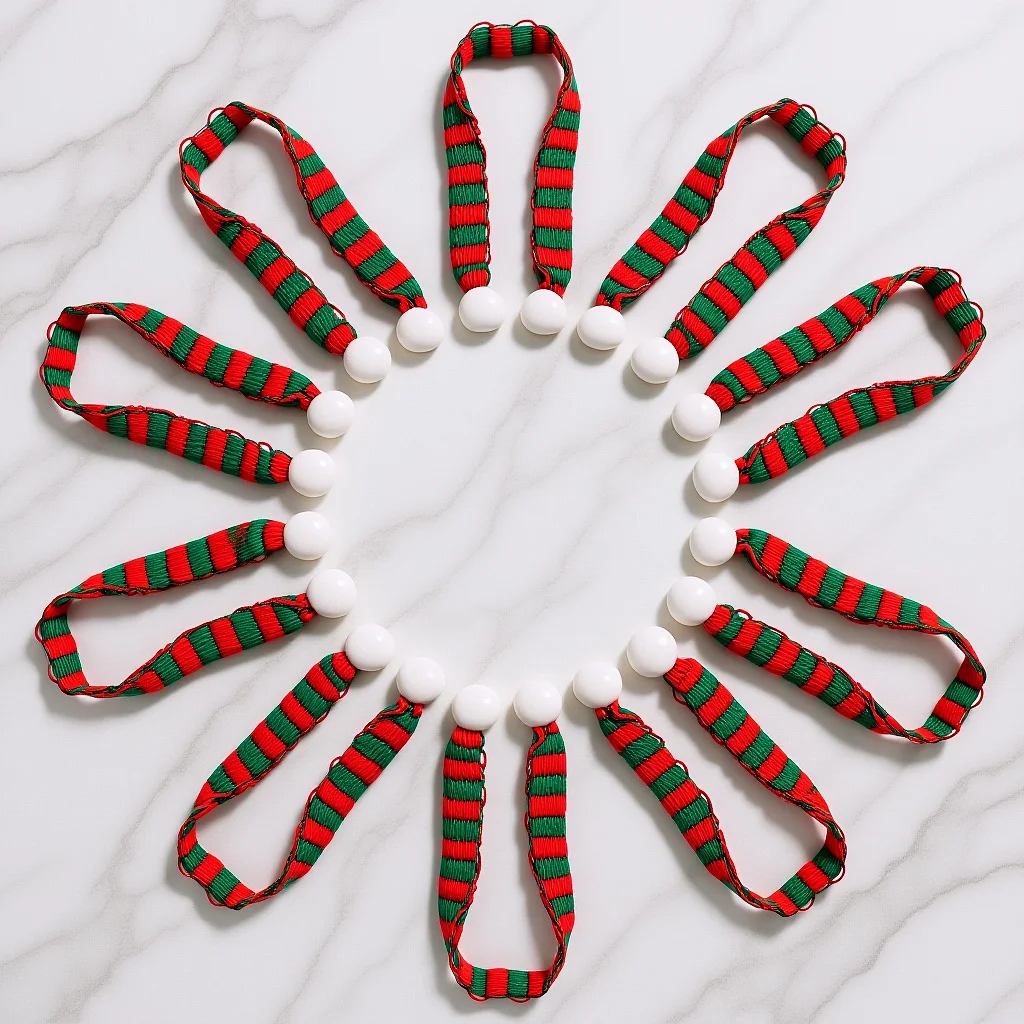

10Pcs 1x23cm Christmas Striped Scarf DIY Accessory Red Green Home Decoration Bottle Decorative Scarf Little Snowman Decor